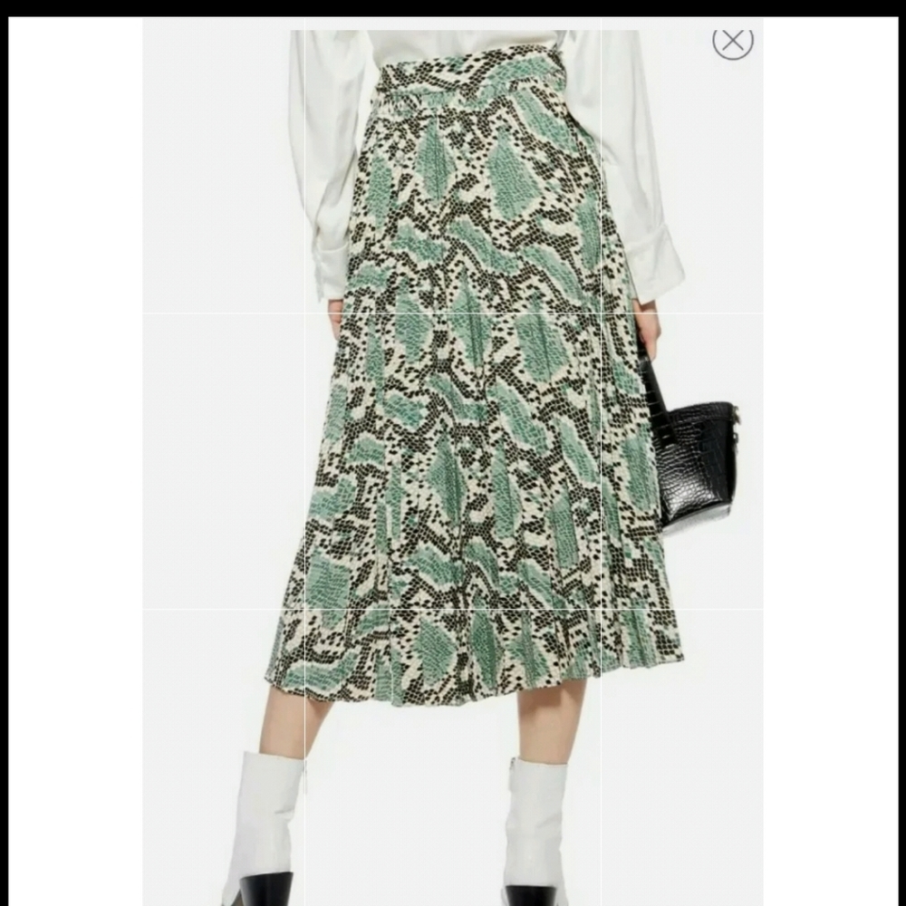 Topshop Women’s Green Snake Print Python Print Mi… - image 2